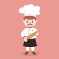 Cute chef master mascot design illustration