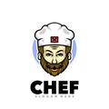 Cute chef mustache logo