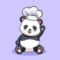 Cute Chef Panda Waving Hello Vector Illustration Cartoon Isolated Royalty Free Stock Photo