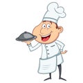 Cute Chef Using Apron cartoon