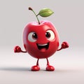 Cute Cherry Happy Cartoon Character