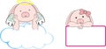 Cute cherub bunny cartoon copyspace collection