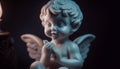 Cute cherub statue symbolizes innocence and love in Christianity generated by AI