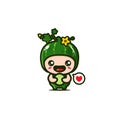 cute chibi cucumber cartoon mascot Royalty Free Stock Photo