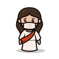 Cute chibi Jesus mascot design kawaii illustration Royalty Free Stock Photo