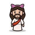 Cute chibi Jesus mascot design kawaii illustration Royalty Free Stock Photo