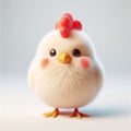 A realistic 3D animation cute chick with white background