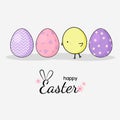 Cute Chick Easter egg hunt poster invitation template Royalty Free Stock Photo