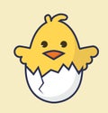 Cute chick in egg Royalty Free Stock Photo
