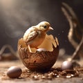 A chick freshly hatched from an egg Royalty Free Stock Photo