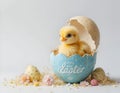 Cute Chick Hatching From Egg for Spring Celebration Royalty Free Stock Photo