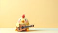 Cute Chick Playing Guitar Royalty Free Stock Photo