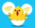 Cute chick with speech bubbles vector Royalty Free Stock Photo