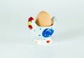 Cute chicken ceramic egg holder isolated Royalty Free Stock Photo