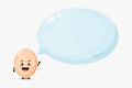 Cute chicken egg mascot with bubble speech Royalty Free Stock Photo