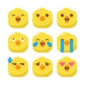 Cute chicken emojis emoticon smilley vector