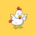 Cute Chicken Flying Cartoon Vector Icon Illustration. Animal Icon Concept Isolated Premium Vector Royalty Free Stock Photo