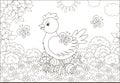 White Hen and Easter eggs Royalty Free Stock Photo