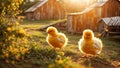 bird bird chickens sun farm color adorable small fluffy little