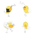 Cute chickens music set