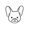 Cute chihuahua face. Dog head icon. Hand drawn isolated vector illustration Royalty Free Stock Photo