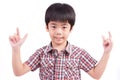 Cute child doing sign language