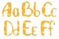 Cute child dotted font - A, B, C, D, E, F