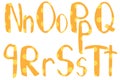 Cute child dotted font - N, O, P, Q, R, S, T