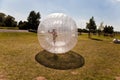 Cute child has a lot of fun in the Zorbing Ball Royalty Free Stock Photo