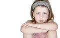 Cute Child Looking Pensively into the Camera Royalty Free Stock Photo