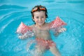 Cute child playing in the swimmingpool Royalty Free Stock Photo