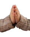 cute child praying. isolated transparent PNG