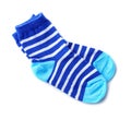 Cute child socks on white background Royalty Free Stock Photo