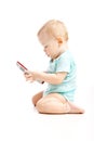 Cute child talking on a cell phone