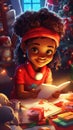 Cute Child Writes a Letter to Santa Claus. Christmas concept. Christmas Tree. New Year. Santa Claus Concept.