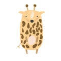 Cute childish brown giraffe illustration