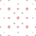 Cute childish pattern with small delicate flowers on a white background. Natural delicate texture for the nursery. Wallpaper Royalty Free Stock Photo