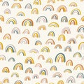 Cute childish rainbows pattern. Nursery pattern for children. Scandinavian wallpaper for kids