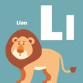 Cute children ABC alphabet flashcard words with the letter L Royalty Free Stock Photo