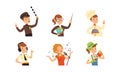 Cute Children Character Engaged in Different Profession and Occupation Vector Set