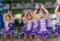 Cute Children cheerleaders in annual sports day