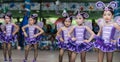 Cute Children cheerleaders in annual sports day