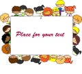 Cute children, frame,vector Royalty Free Stock Photo