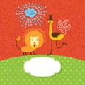 Cute children greeting card Royalty Free Stock Photo