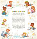 Cute children paint picture together Royalty Free Stock Photo