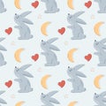 cute children pattern with rabbits