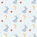 cute children pattern with rabbits