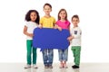 Cute children with speech bubble Royalty Free Stock Photo