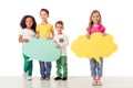 Cute children with speech bubble Royalty Free Stock Photo