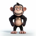 3d Pixar Chimp: Black Monkey With Big Happy Smile